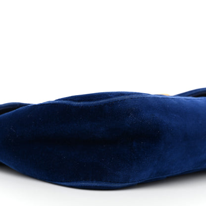 Gucci Velvet Matelasse Medium GG Marmont Shoulder Bag Cobalt Blue 9 of 14