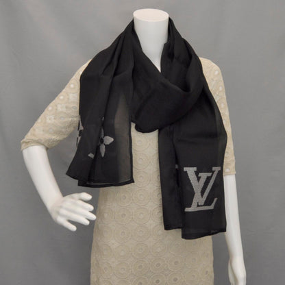 Louis Vuitton Silk Stole Scarf Metallic Monogram 2 of 7