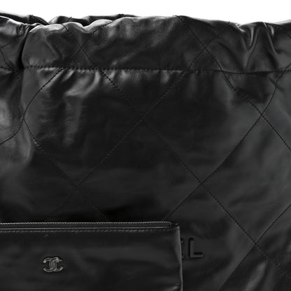 Chanel Shiny Calfskin Quilted Small Chanel 22 So Black 17 of 21