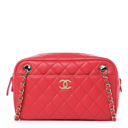 Chanel Lambskin Quilted Camera Case Dark Pink 1 of 10