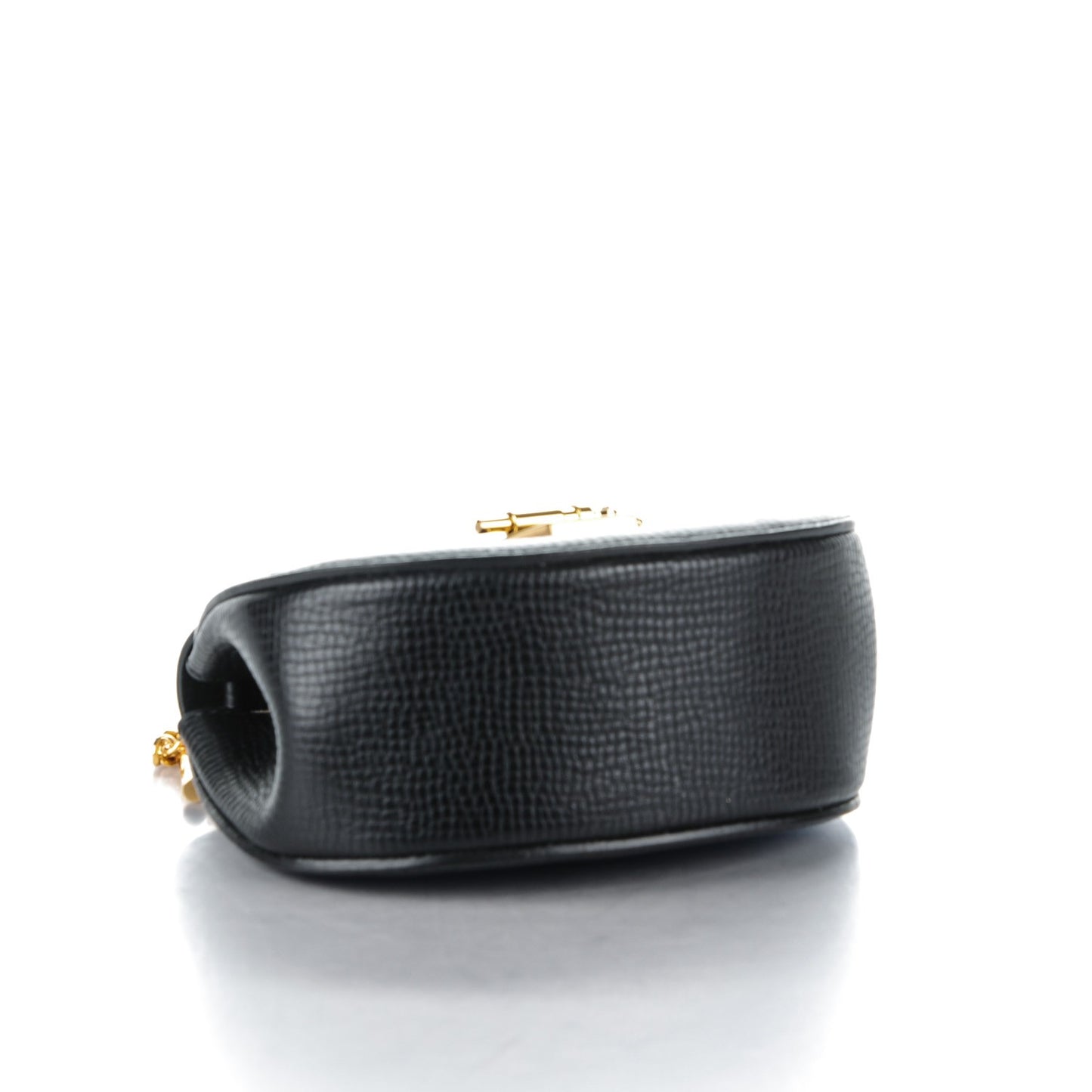 Textured Calfskin Lambskin Nano Drew Shoulder Bag Black