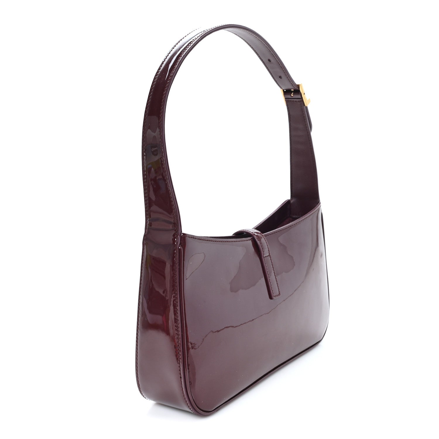 Saint Laurent Patent Le 5 A 7 Hobo Bordeaux 3 of 10