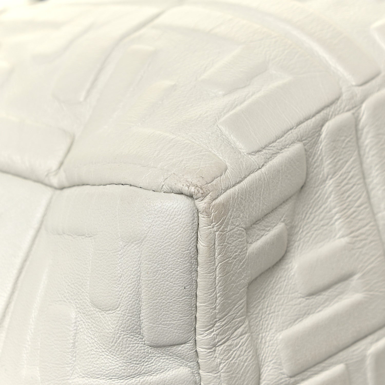 Fendi Nappa FF 1974 Embossed Small Boston White 12 of 19