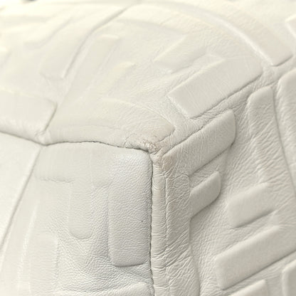 Fendi Nappa FF 1974 Embossed Small Boston White 12 of 19