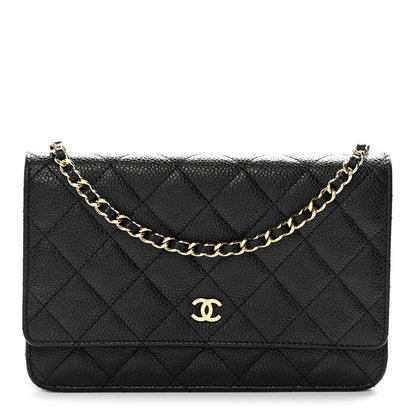 Chanel Caviar Quilted Wallet on Chain WOC Black 1 of 12