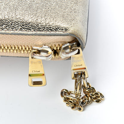 Chloe Metallic Calfskin Zip Around Wallet Gold 13 of 13