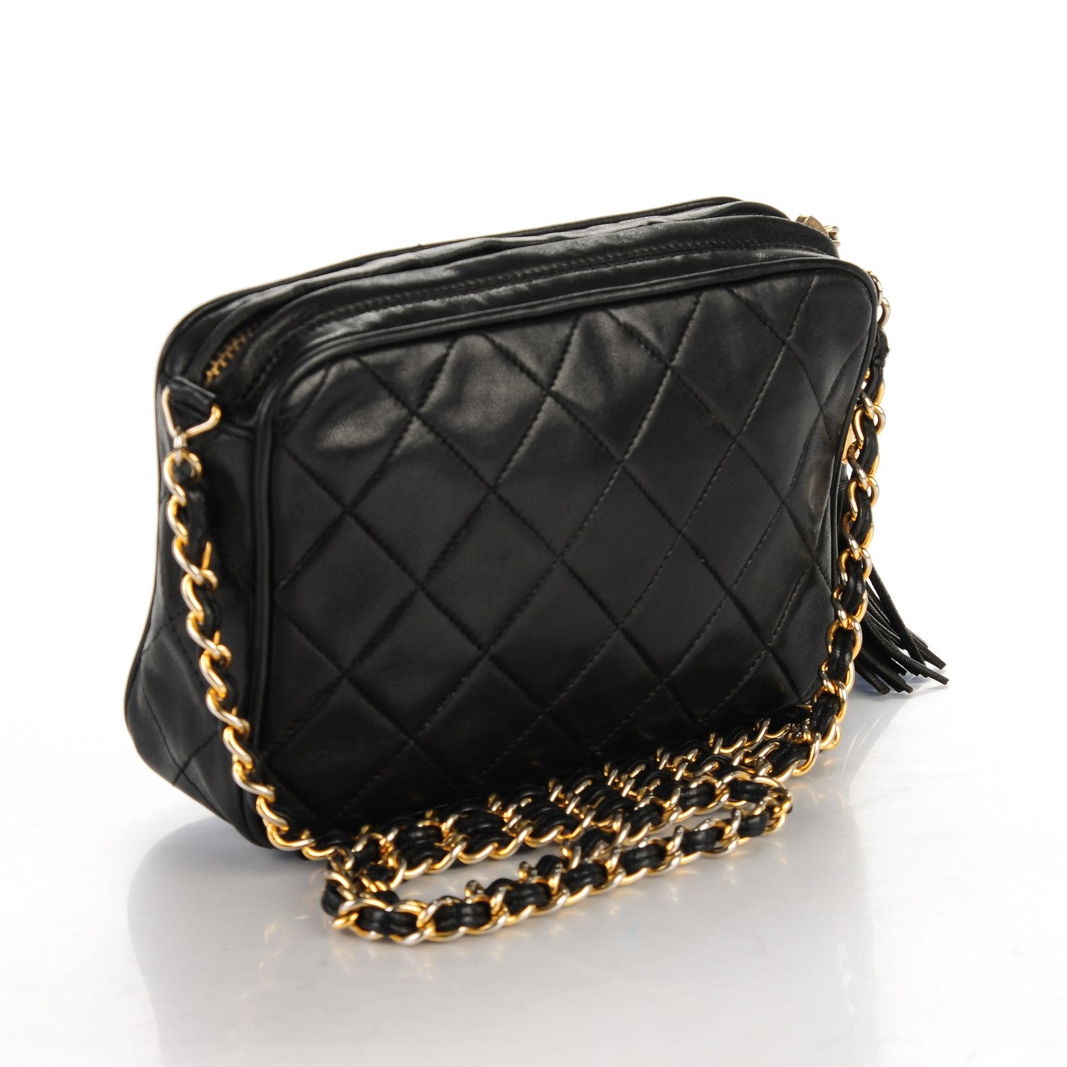 Chanel Lambskin Quilted Tassel Camera Case Black 3 of 7