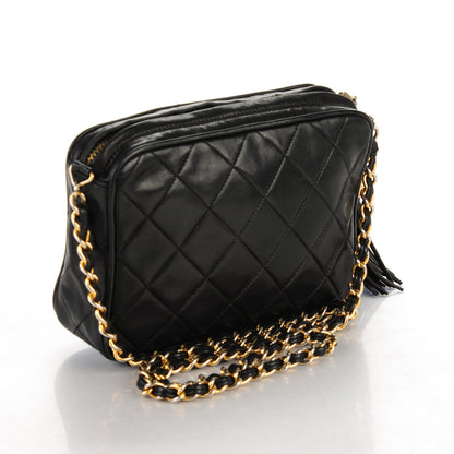 Chanel Lambskin Quilted Tassel Camera Case Black 3 of 7