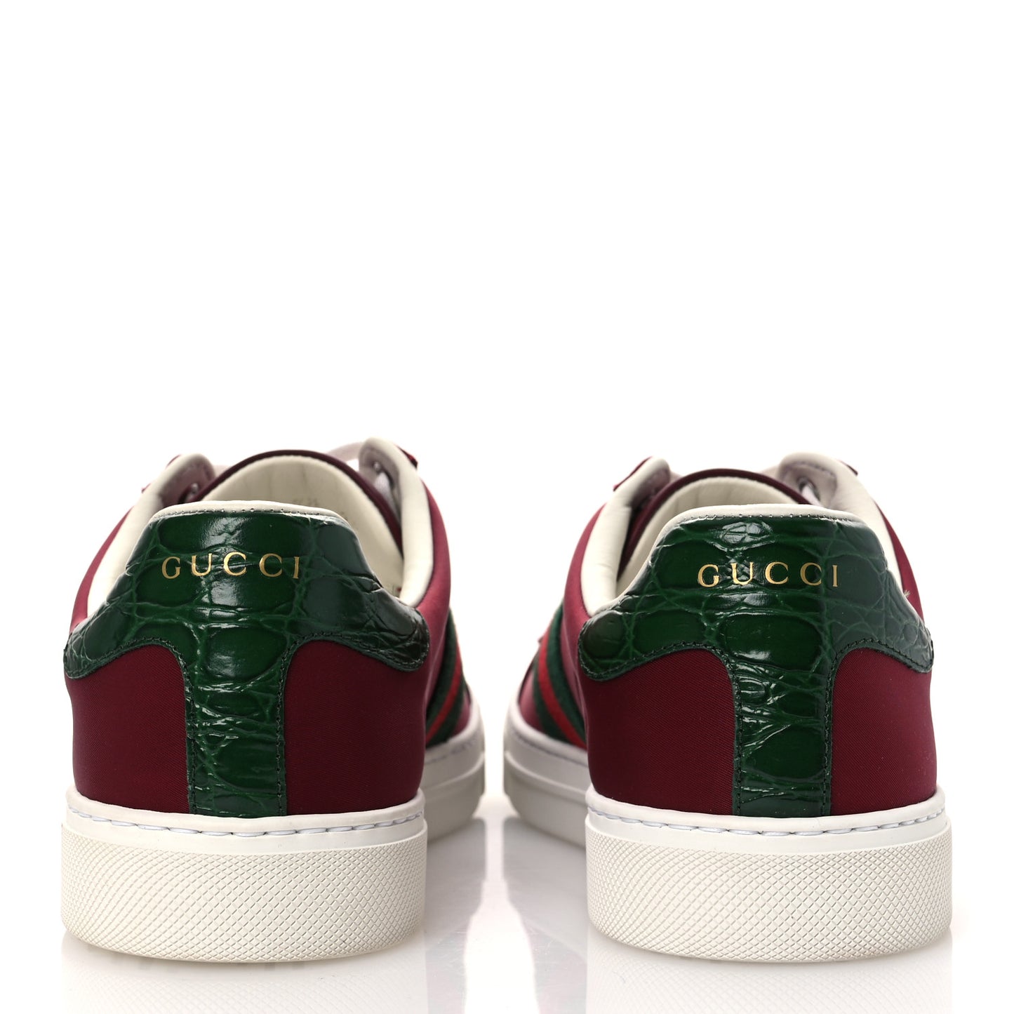 Econyl Nylon Diva Crocodile Web Mens Ace Sneakers 7.5 Rosso Ancora Vert