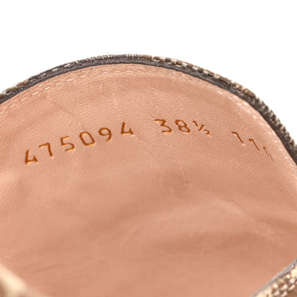 Gucci Monogram Jumbo GG Malaga Kid Womens Princetown Slippers 38.5 Camel Ebony New Acero Beige 9 of 10