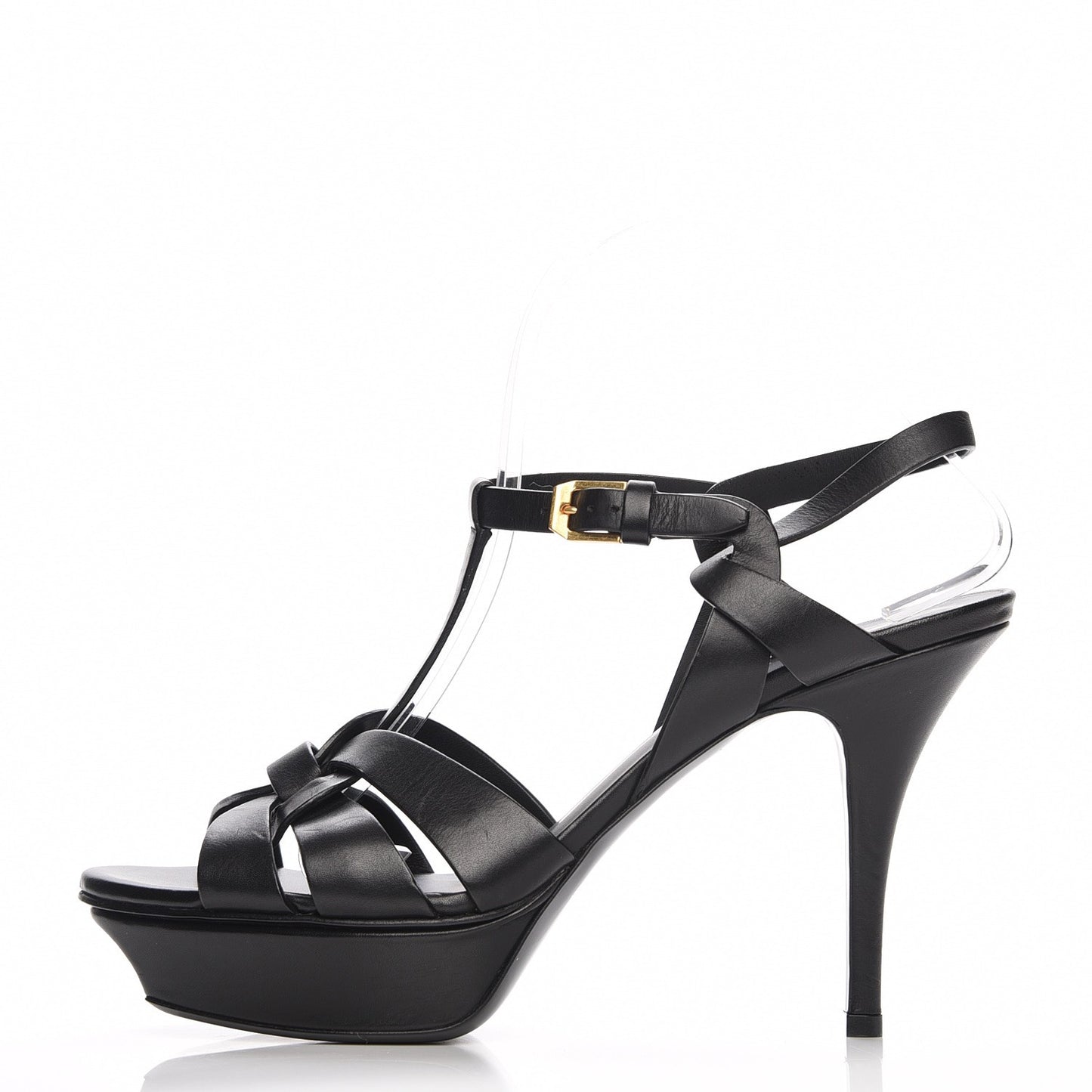 Calfskin Tribute 75 Platform Sandals 39 Black