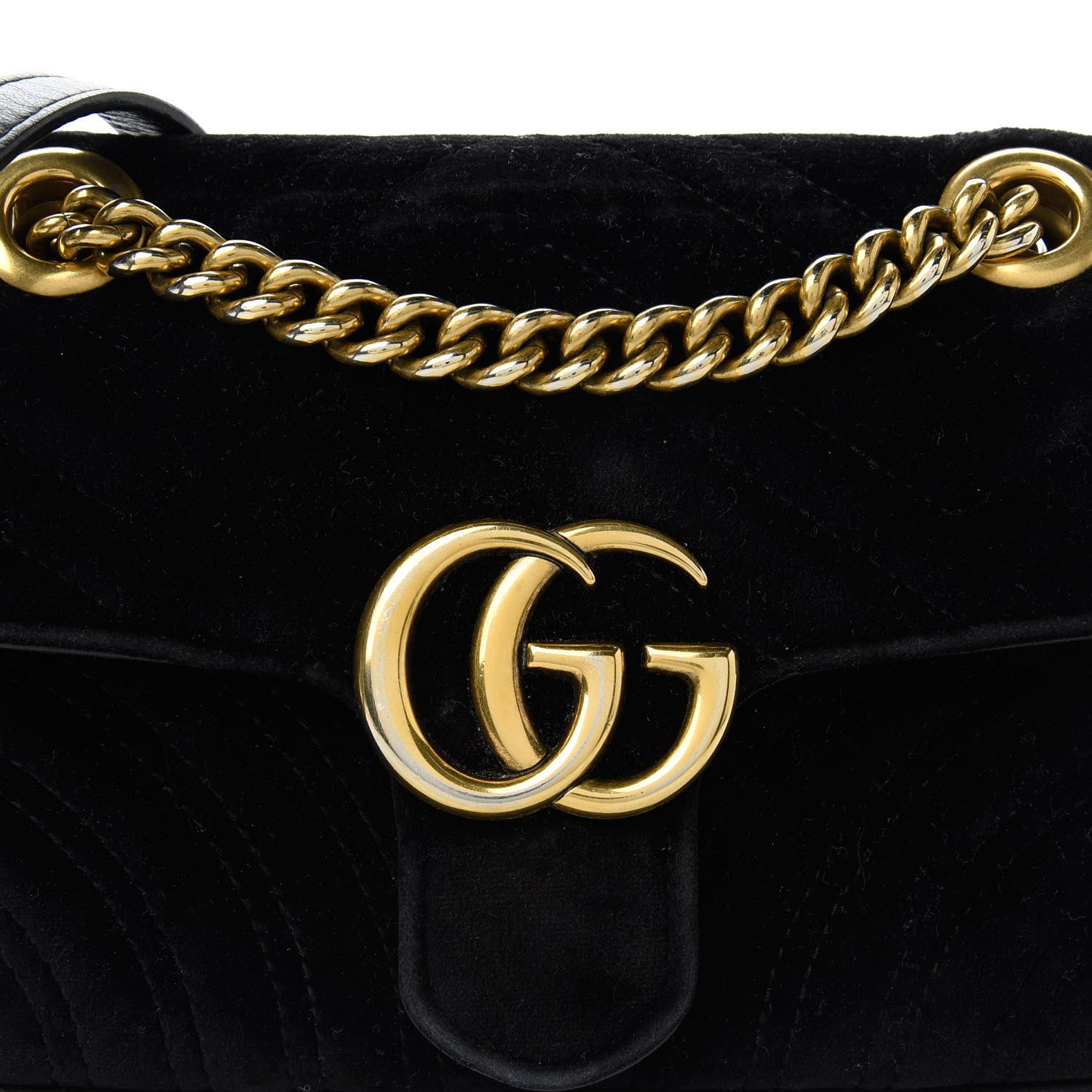 Gucci Velvet Matelasse Mini GG Marmont Shoulder Bag Black 11 of 11