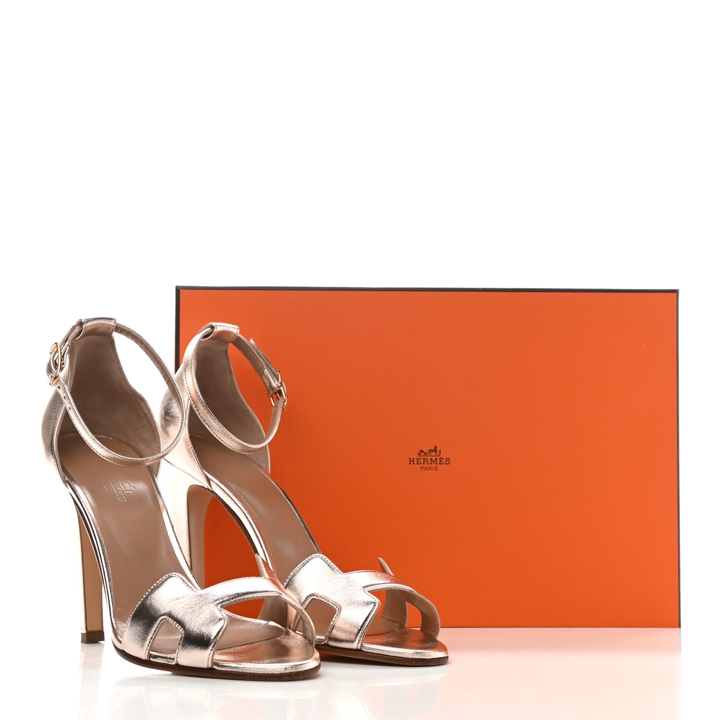 Metallic Nappa Premiere 105 Sandals 39 Rose Dore
