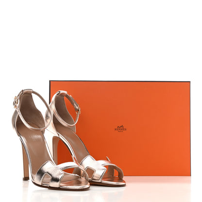 Hermes Metallic Nappa Premiere 105 Sandals 39 Rose Dore 9 of 9