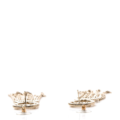 Chanel CC Chain Tassel Drop Earrings Light Gold 3 of 4