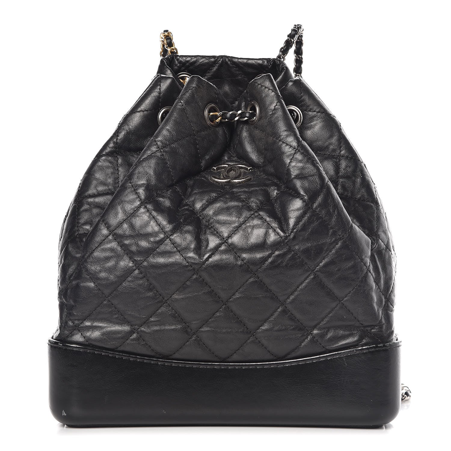 Chanel Aged Calfskin Quilted Gabrielle Backpack Black 1 of 16