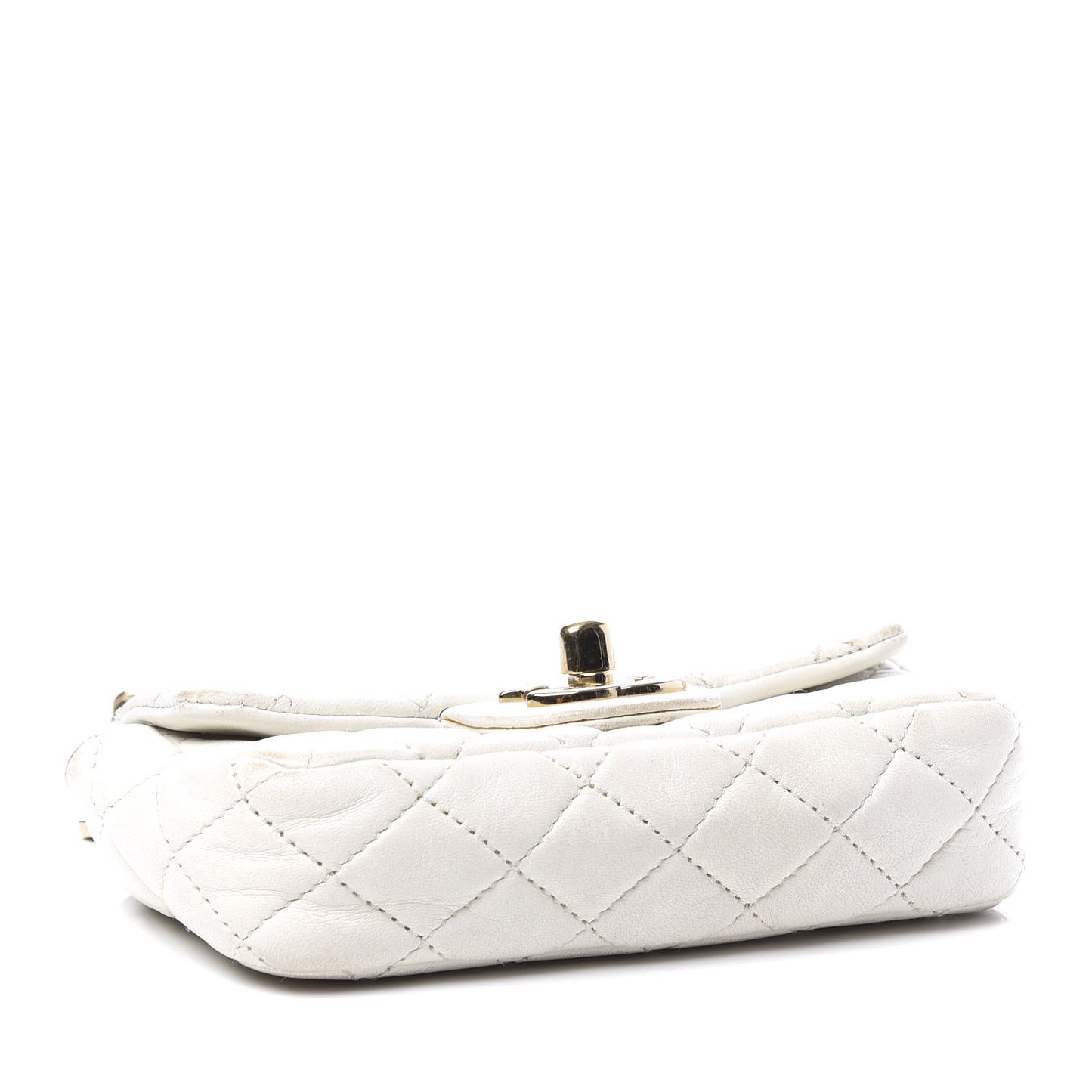 Lambskin Quilted Extra Mini Flap Heart Valentine Charms White