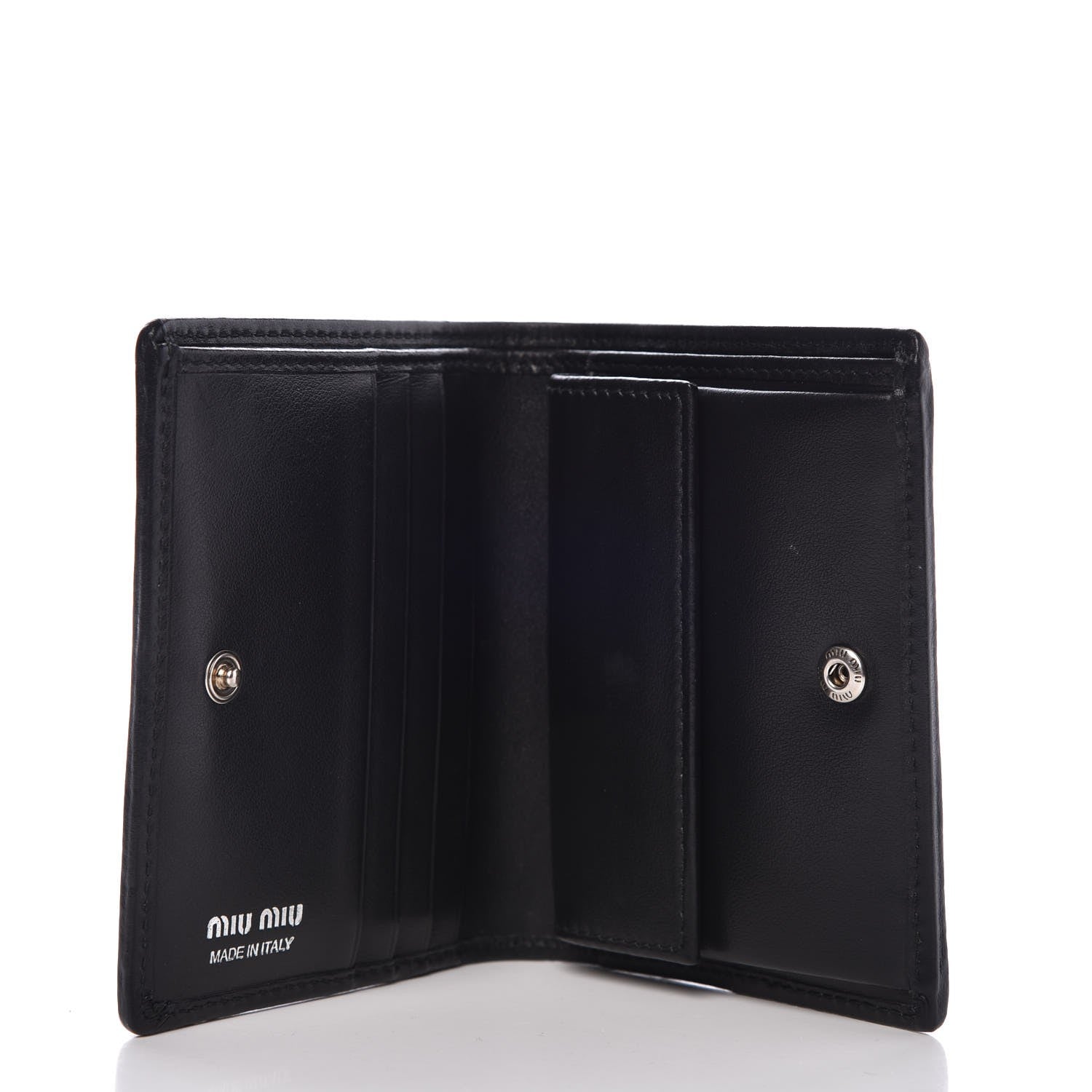 Miu Miu Denim Embroidered Compact Wallet Blue 5 of 6