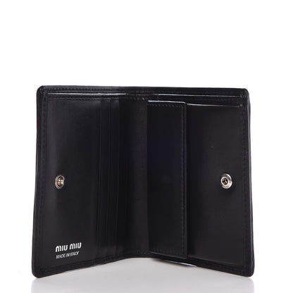 Miu Miu Denim Embroidered Compact Wallet Blue 5 of 6
