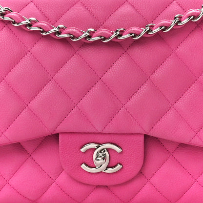 Chanel Iridescent Caviar Quilted Jumbo Double Flap Pink 9 of 16