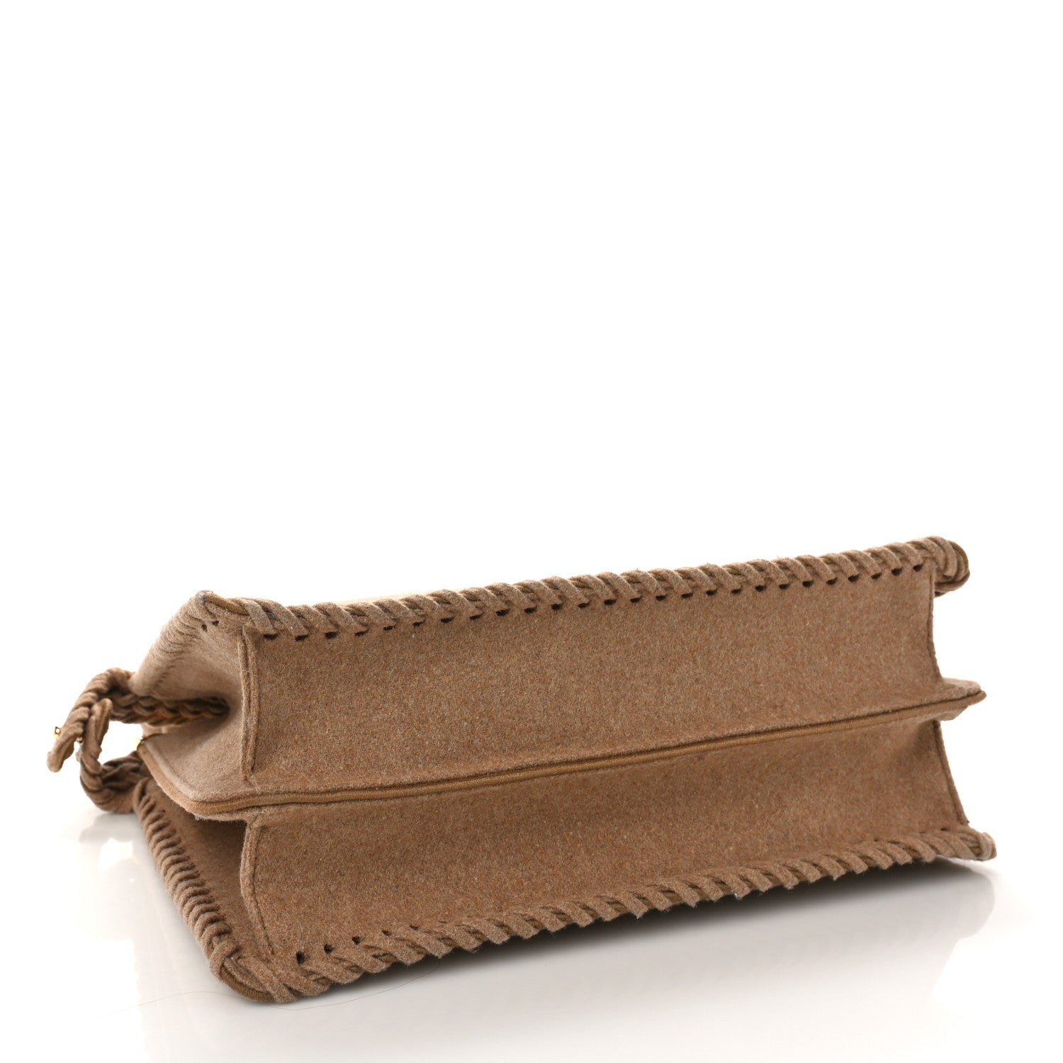 Fendi Flannel Woven Medium Peekaboo I SEE U Satchel Brown 4 of 9