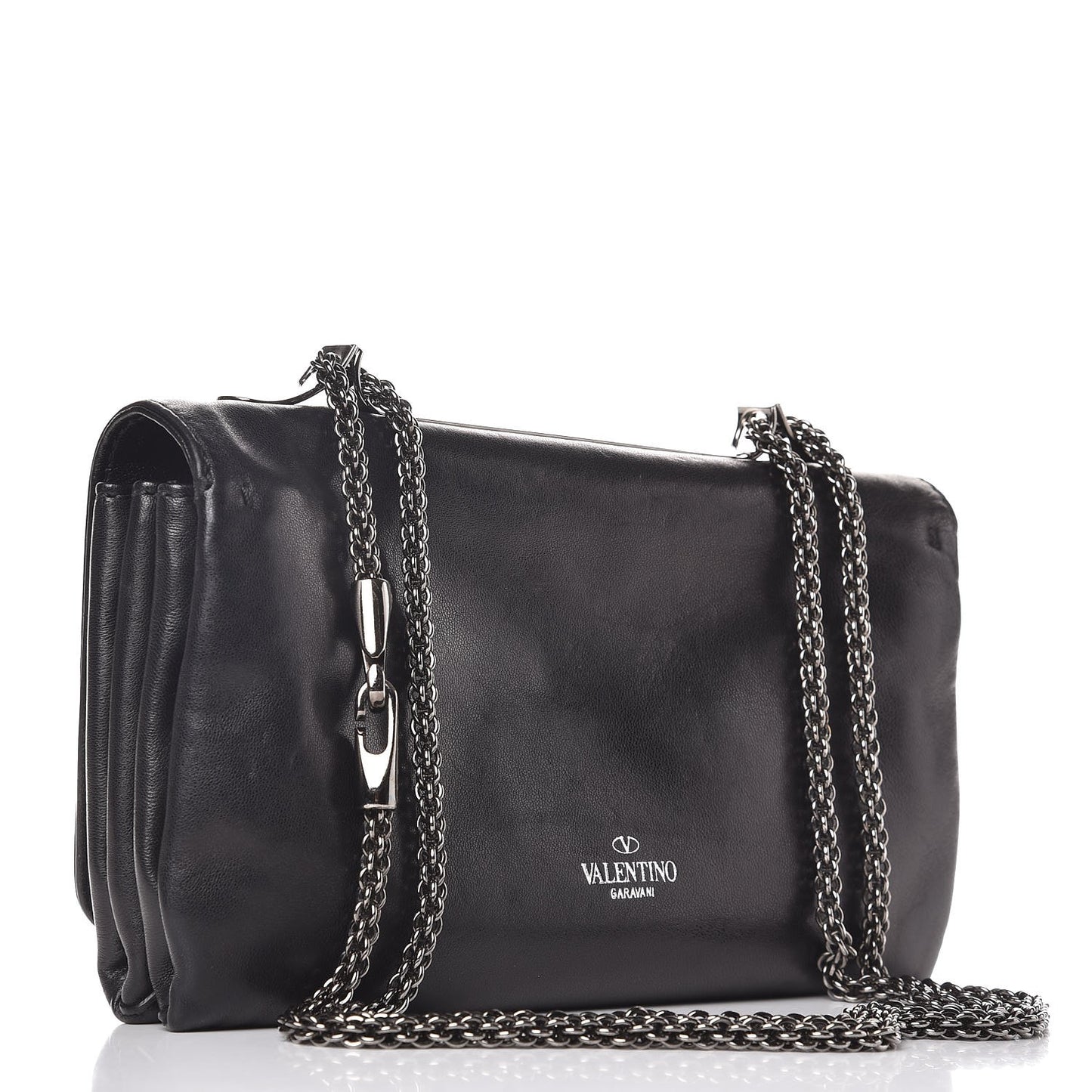 Nappa Crystal Encrusted Studs Va Va Voom Shoulder Bag Black