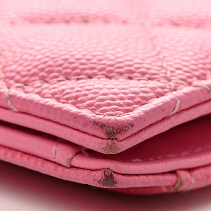 Chanel Caviar Quilted Card Holder Wallet Pink 10 of 12