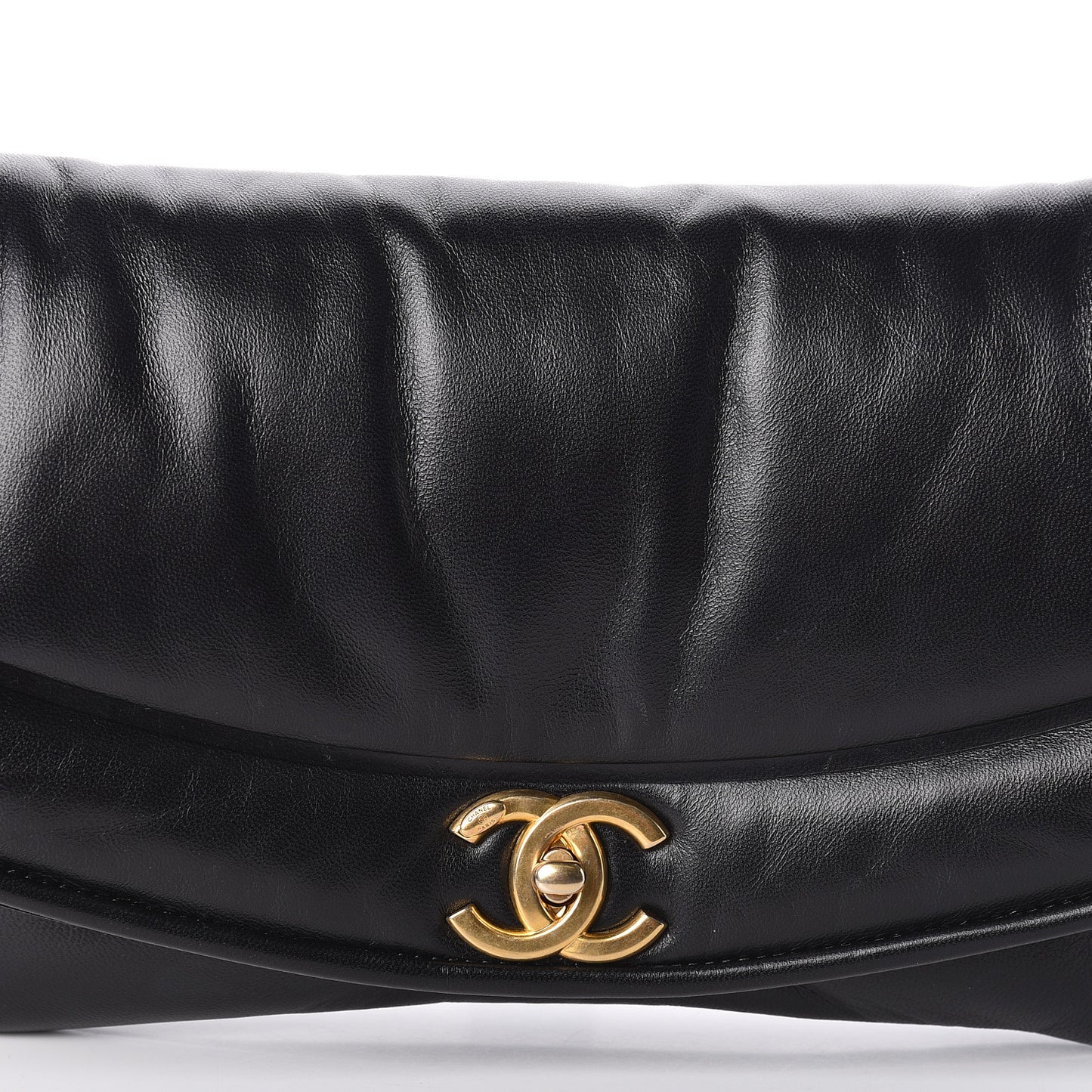 Lambskin Simply Flap Clutch Black