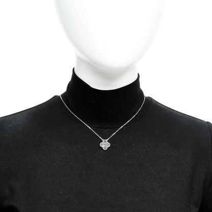 Van Cleef & Arpels 18K White Gold Guilloche Vintage Alhambra Pendant Necklace 5 of 5