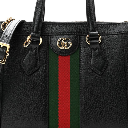 Gucci Textured Calfskin Web Small Ophidia Tote Bag Black 8 of 10