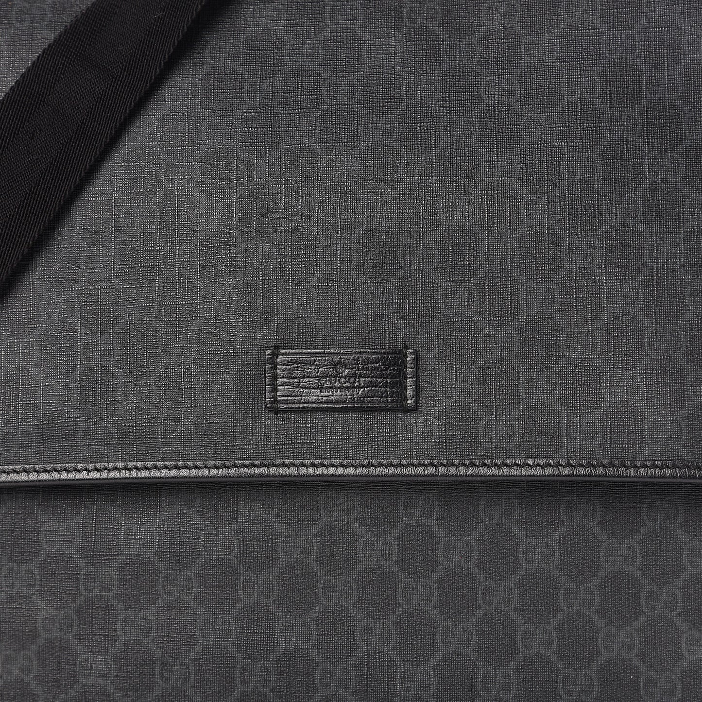 GG Plus Monogram Medium Flap Messenger Bag Black