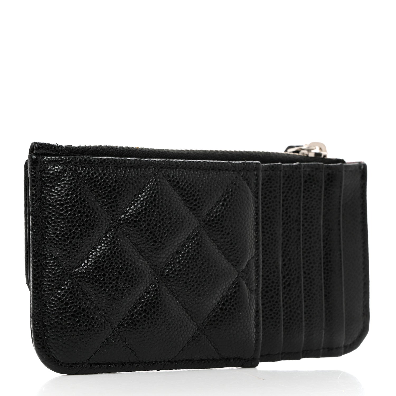 Chanel Caviar Quilted Flap Zip Card Holder Black 3 of 7
