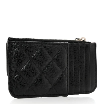 Chanel Caviar Quilted Flap Zip Card Holder Black 3 of 7