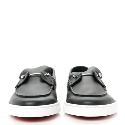 Christian Louboutin Calfskin Mens Chambeliboat Flat Loafers 42.5 Black 2 of 10