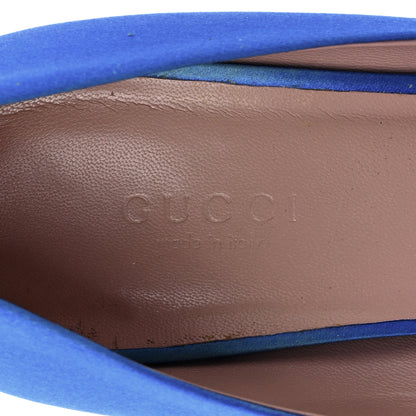 Gucci Satin Sparkling GG Pumps 38 Deep Zaffiro 8 of 12