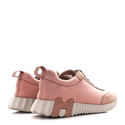 Hermes Sport Goatskin Suede Goatskin Bouncing Sneakers 38 Rose Porcelaine 4 of 8
