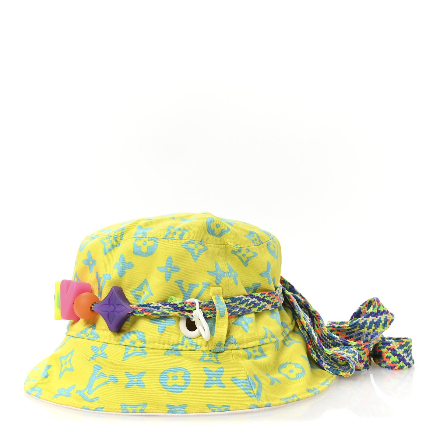 Cotton Monogram Reversible Play LV Bead Bucket Hat S Lime