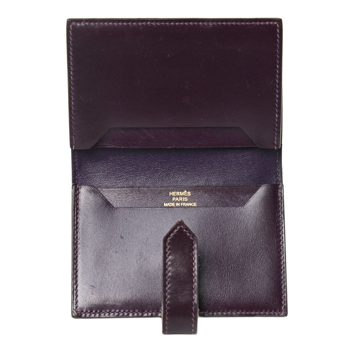 Tadelakt Bearn Card Holder Wallet Prune