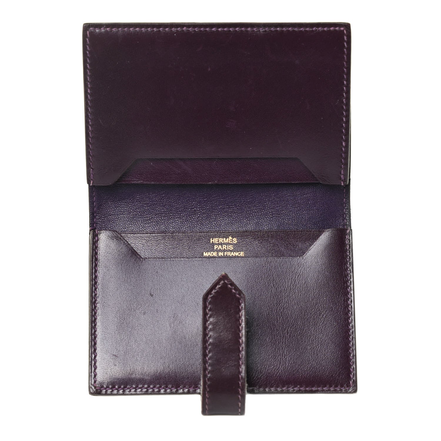 Hermes Tadelakt Bearn Card Holder Wallet Prune 4 of 4