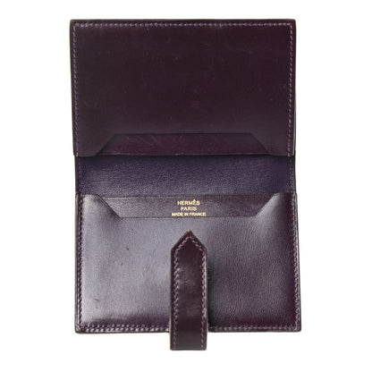 Hermes Tadelakt Bearn Card Holder Wallet Prune 4 of 4