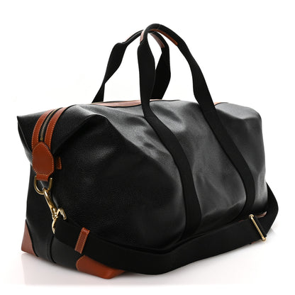 Mulberry Eco Scotchgrain Calfskin Heritage Day Clipper Medium Duffle Bag Black Cognac 2 of 11