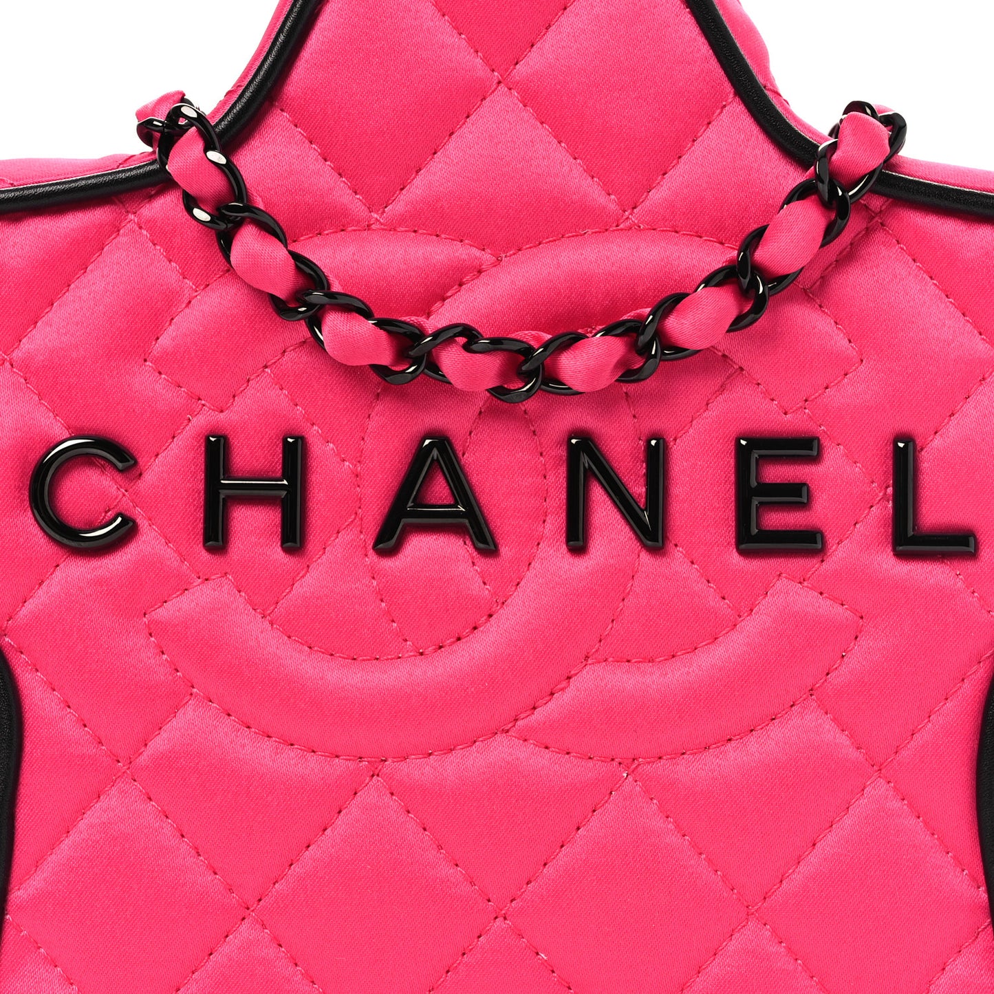 Satin Quilted Walk Of Fame Star Bag Fuchsia Black
