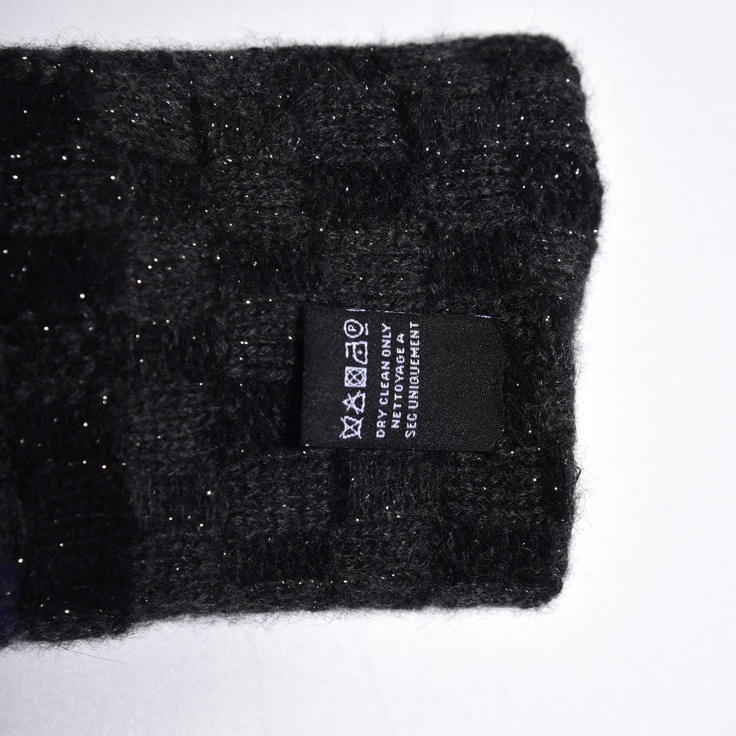 Chanel Cashmere Viscose CC Arm Warmers Grey Navy 5 of 6