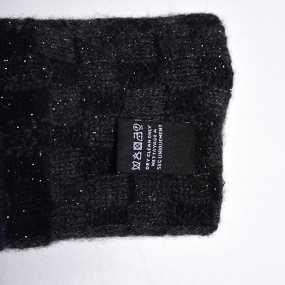 Chanel Cashmere Viscose CC Arm Warmers Grey Navy 5 of 6