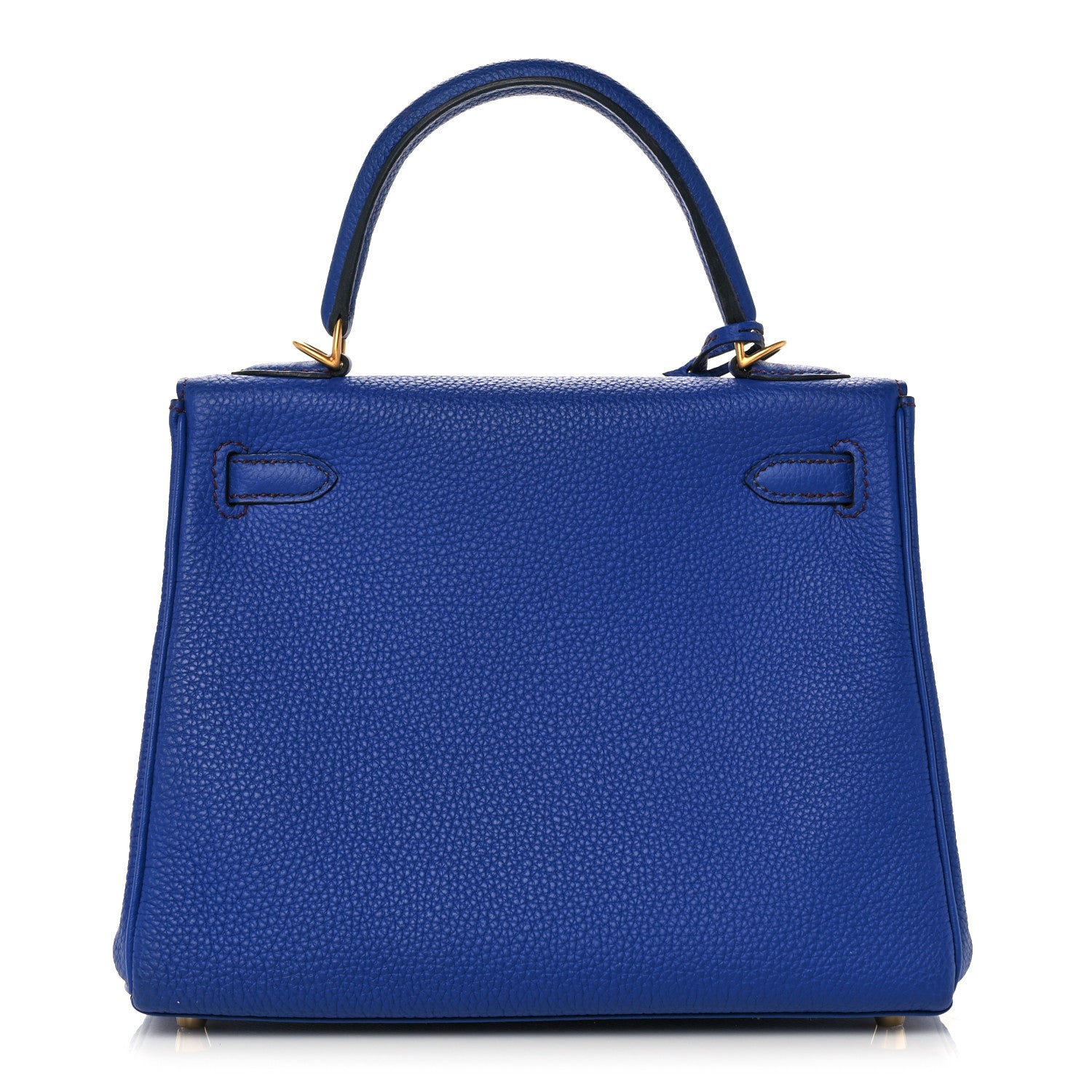 Hermes Togo Horseshoe Kelly Retourne 25 Bleu Electrique Bordeaux 4 of 38