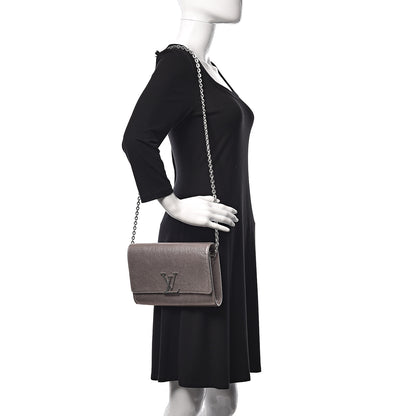 Louis Vuitton Metallic Grained Calfskin Louise Clutch GM NM 2 of 9