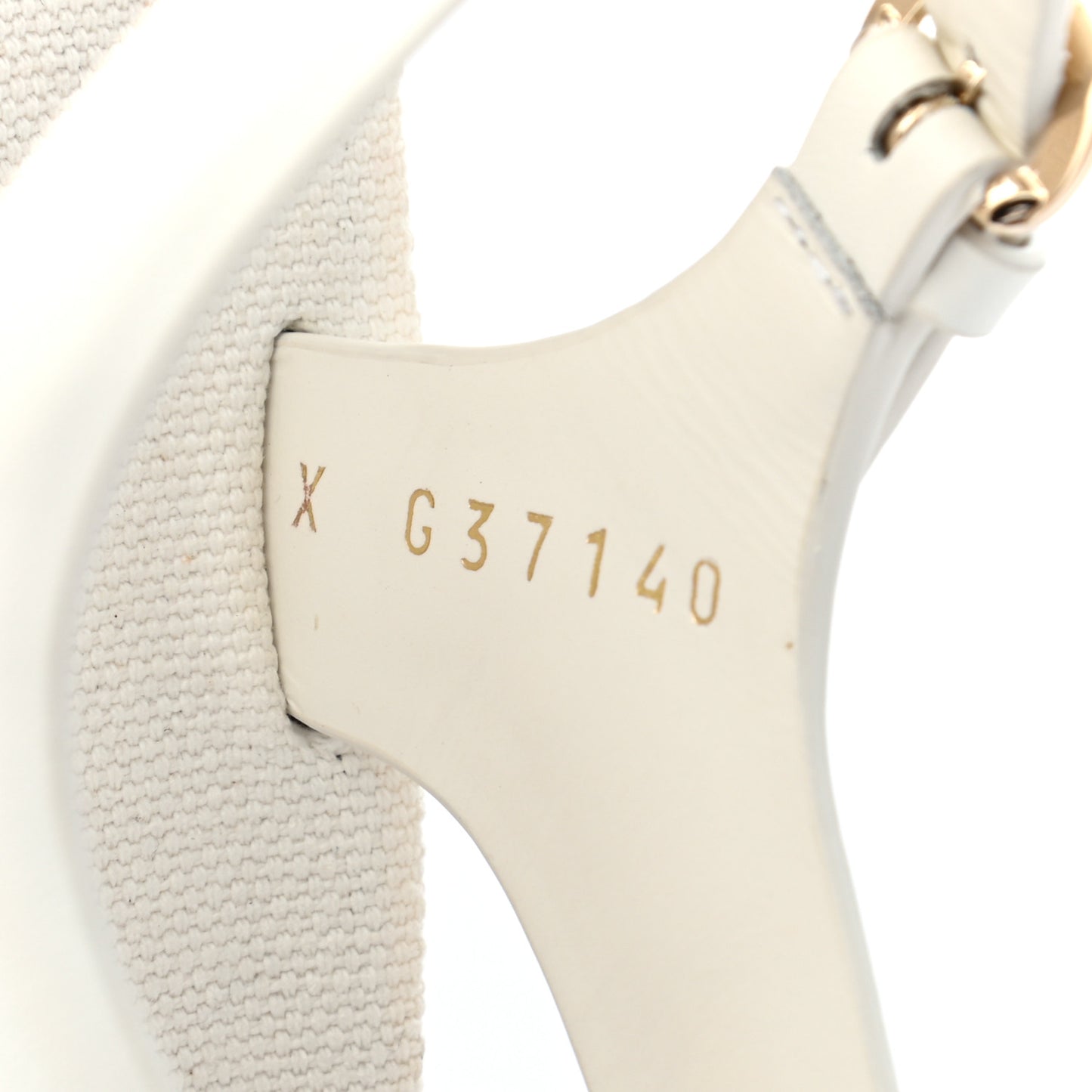 Calfskin Chain Platform Sandals 37 White