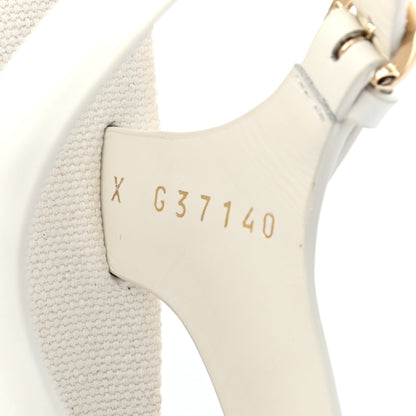 Chanel Calfskin Chain Platform Sandals 37 White 8 of 8