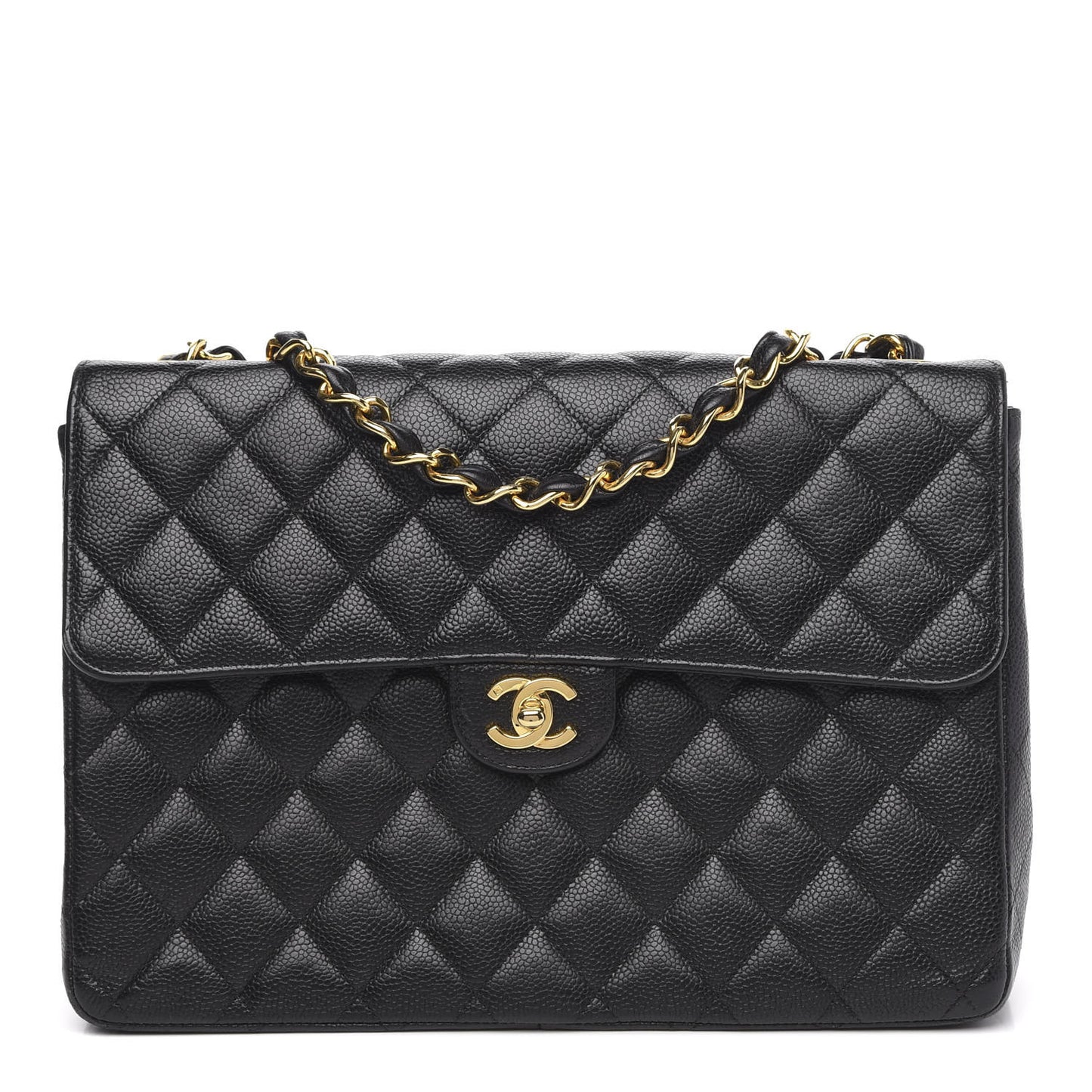 Caviar Jumbo Single Flap Black