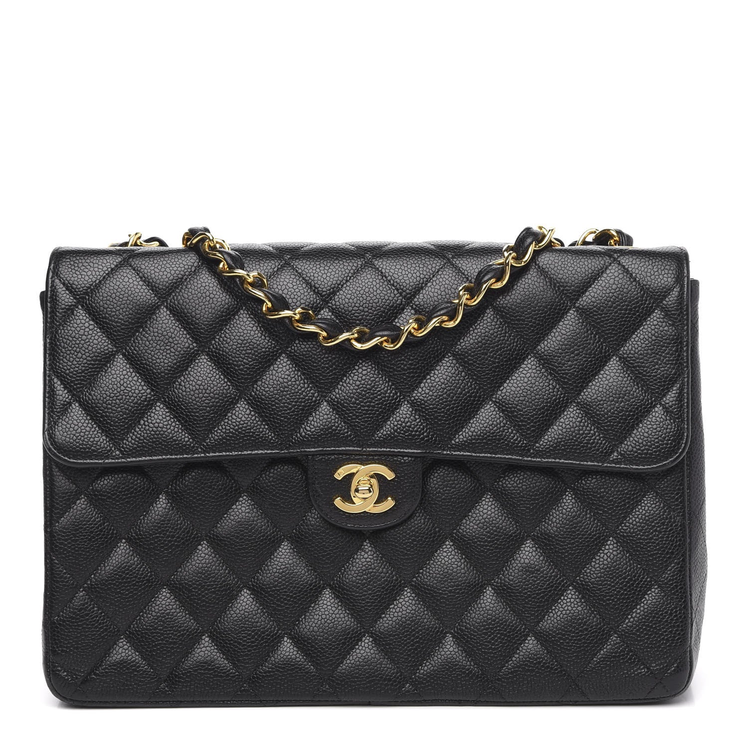 Chanel Caviar Jumbo Single Flap Black 1 of 14